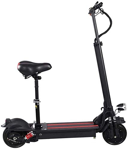 Electric Scooter : LUO Foldable Adult Electric Scooters, 200 Kg Max Load with 10 inch Seat 55Km / H, 48V 8Ah Lithium Battery, 1200W Double Motor Electric Motor with Led Light and Hd Display, 40Km / Range