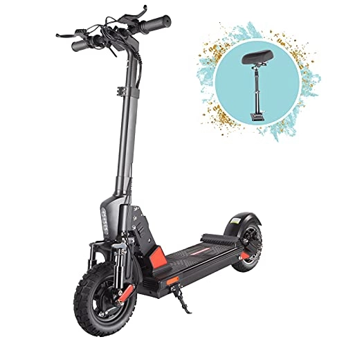Electric Scooter : LuvTour Electric Scooter Foldable E-Scooter 30 mph - 48V / 13Ah Mileage up to 30 mile 10'' Offroad Fat Tire / 500w rear wheel drive - maximum load 150kg Hydraulic shock absorbing suspension