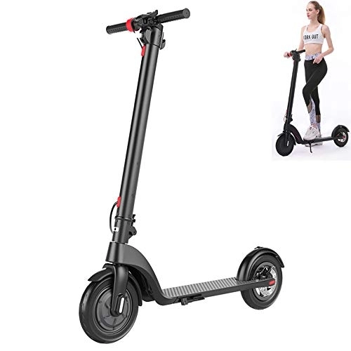 Electric Scooter : LXYDD Electric Scooter Adult Folding E Scooter for Adult Maximum Power of 350 W Interchangeable Battery Tire ExplosionproofAnti-skid Function Shock Absorption, Up to 32 Km / h, Black, 10inch