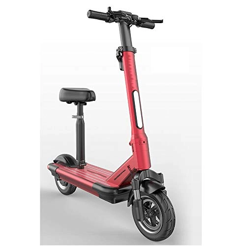 Electric Scooter : MISTLI Electric Scooter 500W E City Roller with LCD Display Waterproof Electric Scooter E Scooter 60Km Electric Scooter with LED Light, 10"Vacuum Tire E-Scooter Adults, Red, 100km