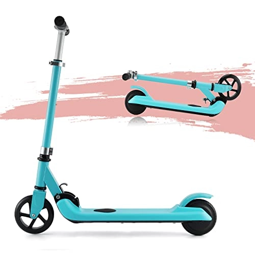 Electric Scooter : MJK Folding Kids' Electric Scooter 3 Adjustable Height Kick Scooter Motor 100 W, Top Speed 6 KM / H for Kids Blue