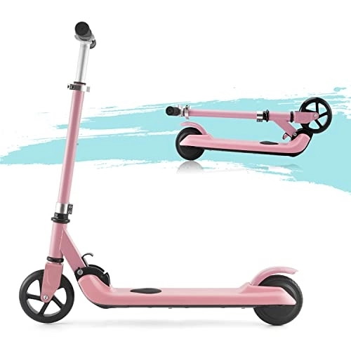 Electric Scooter : MJK Q3 Folding Kids' Electric Scooter 3 Adjustable Height Kick Scooter Motor 100 W, Top Speed 6 KM / H for Kids Pink