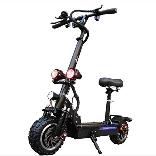 Electric Scooter : MKIU Electric Scooter 3200W Dual-Motor 11-Inch Off-Road Vacuum Tires Dual-Disc Brakes Fixed-Speed Cruise Folding Scooter with 60V 18650 AH Lithium Battery