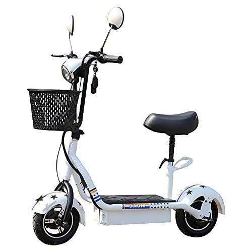 Electric Scooter : MKKYDFDJ Electric Scooter, 45KM Range Folding Electric Bike, Lightweight & Portable City Commute E-bike, Max Speed 25Km / h, 10-inch Tires, with LCD Display