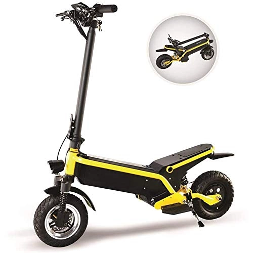 Electric Scooter : MMJC Electric Scooter Electric Scooter Foldable Electric Scooters, Electric Scooters Portable Folding Bicycle Shock Absorbers for Adults, A Two-Wheeled The Lithium Battery, 48V10A