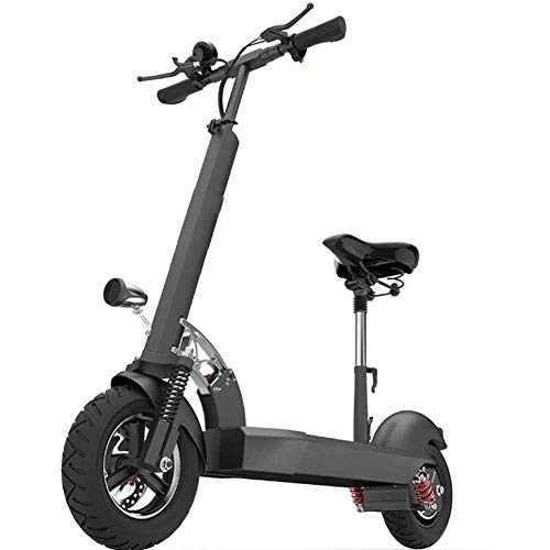 Electric Scooter : MMJC Portable Electric Scooters for Adults, Foldable, 160 Kg, Maximum Load Based 10 Inches 20-120 Km / H, Lithium Battery 10AH, with LED Light And HD Display, 100km