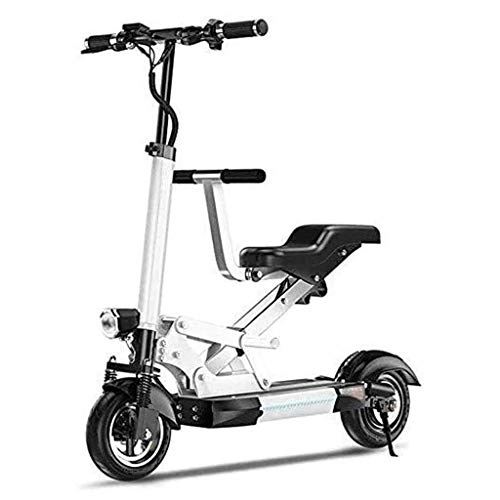 Electric Scooter : MU Electric Scooter, Quick Fold Portable Electric Scooter 500W Brushless Motor with Led Lamp Maximum Range 150Km Adult / Teenager City Commute, White