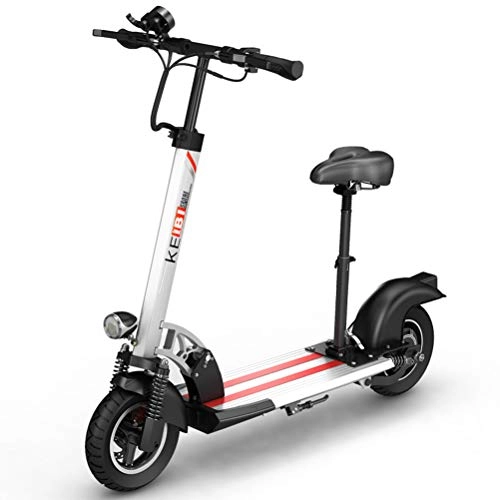 Electric Scooter : MYYINGELE Portable Electric Scooter, Folding E Scooter for Adult, Up to 45km / h, LCD Display, 10 Inch Pneumatic Tire, Front LED Light Warning Taillight，Maximum Load 200kg, Adult