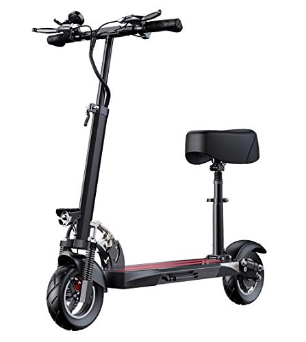 Electric Scooter : MYYINGELE Portable Electric Scooter, Folding E Scooter for Adult, Up to 45km / h, LCD Display, Maximum Load 200kg, 10 Inch Pneumatic Tire, Dual Brake, Front LED Light Warning Taillight Adult