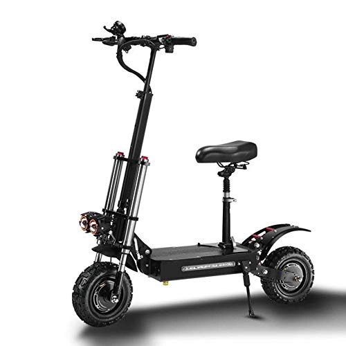 Electric Scooter : N\A Electric Scooter Adult 5400W, Double Suspension 11 Inch Foldable Electric Scooter, With Dual Motor 60V 38Ah Battery 85km / h, Reinforced Aluminum Alloy, Max 100KM Electric Scooters