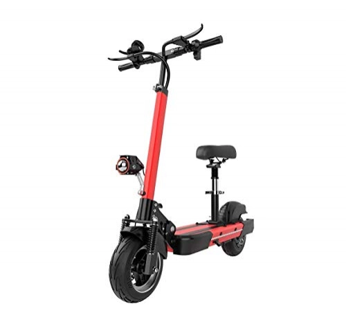 Electric Scooter : N\A Portable Foldable Adult Electric Scooter 500W, 10-inch Flat Tire Hydraulic Shock-absorbing Aluminum Alloy 45km / h, 48V Lithium Battery, Maximum 150KM, Electric Scooter With Seat