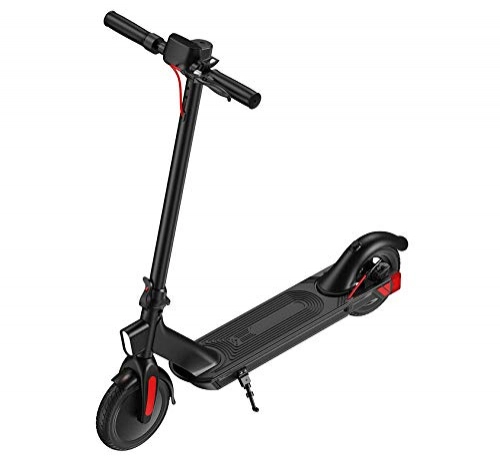 Electric Scooter : N\A ZGGYAElectric Scooter Adult Portable Foldable Electric Scooter With Speed Of 25 Km / h, 8.5 Inch Solid Rubber Tires, Long Distance 25 Km Electric Scooter With Seat