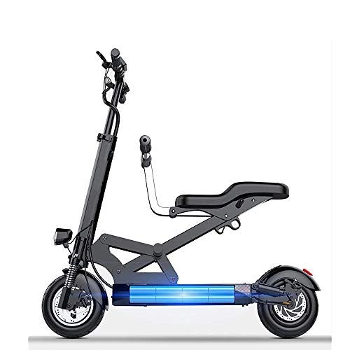 Electric Scooter : NA Adult Scooters Foldable Electric Scooter With Baby Seat, Foldable Portable, 500W28.6AH Lithium Battery, 30-150KM Battery Life, 25km / h, Outdoor Riding Scooter Electric