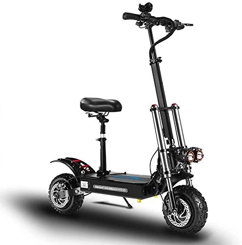 Electric Scooter : NA Electric Scooter Adult 5600W Electric Scooter 11 Inch Dual Drive Off-road Mountain Bike 60V 20Ah 80km Super Battery Life Folding Electric Scooters Adult