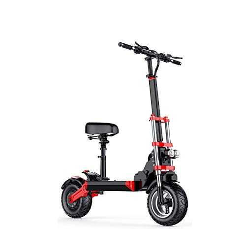 Electric Scooter : NA Electric Scooter Adult Fast, Foldable Portable Comfortable Seat, LCD Display Shockproof Design, 12-inch Off-road Tires, Maximum Speed 55km / H Outdoor Riding Vehicles Electric Scooters