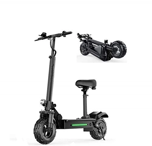 Electric Scooter : NA Electric Scooters 500W Outdoor Riding Scooter Electric Off-road Tires Foldable Commuter Scooter With Seat, Motor 48V 28.6Ah Battery Maximum Speed 55km / H Electric Scooter With Seat