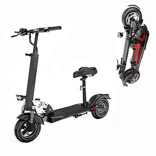 Electric Scooter : NCBH Electric Scooter Adult, Foldable E-scooter Electric Scooters with Seat Hight-adjustable Urban Scooter with Multifunction Lcd Display and Led Headlights Max Speed 50km / h, 13AH