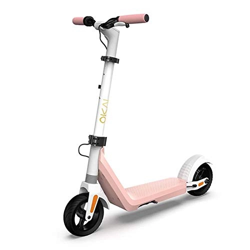 Electric Scooter : OKAI Electric Scooters ES50 Foldable, Height Adjustable Kick Scooters For Boys & Girls (Pink), LCD Display, Up to 15KM travel Distance, Max Load 75kg, Max Speed Up to 15KM / h, 200W, 5.2AH Battery