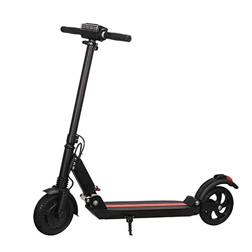 Electric Scooter : OMKMNOE Electric Scooter, with Height-Adjustable Trit Troller Rear Fender Brake, Portable And Folding Commuter Roller Terrain for Adult Foldable Maximum, Black