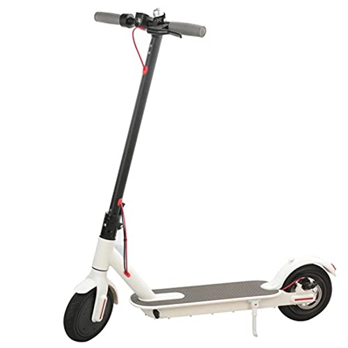 Electric Scooter : ONE-KJWH Electric Scooter, 350W Foldable Scooter with Shock Absorber Electric Scooter LED Display Commuter Adult Electric Scooter, White