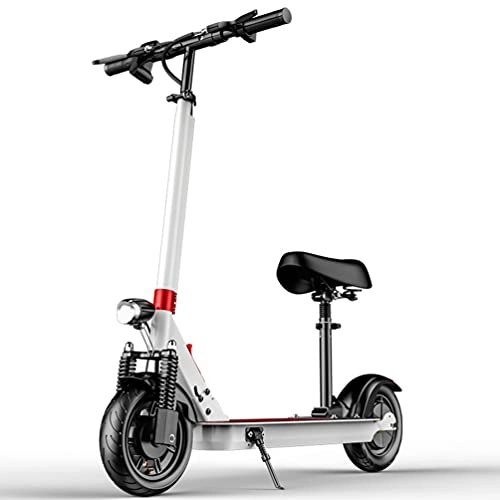 Electric Scooter : OPW E Scooter with Seat, Electric Scooter 30Km / H, 350W Fast Electric Scooter Foldable E Scooter Foldable Up To 30KM Range, E-Scooter for Adults And Young People, Black