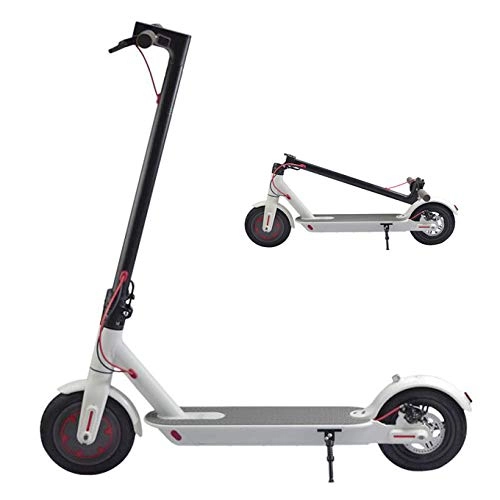 Electric Scooter : OUTFE Foldable Electric Scooter Super Light Electric Brake for Adult, 7.8Ah Lithium-Ion Battery 8.5Inch Tire Electric Kick Scooter for Teens, Max Speed 25Km / H, White, 6.6AH