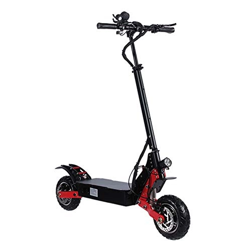 Electric Scooter : OUY Electric Scooter 80 Kilometer Long-Range Portable Folding Design Commuting Motorized Scooter For Women And Men Adult Scooter (Color : Black, Size : 52V / 35A)