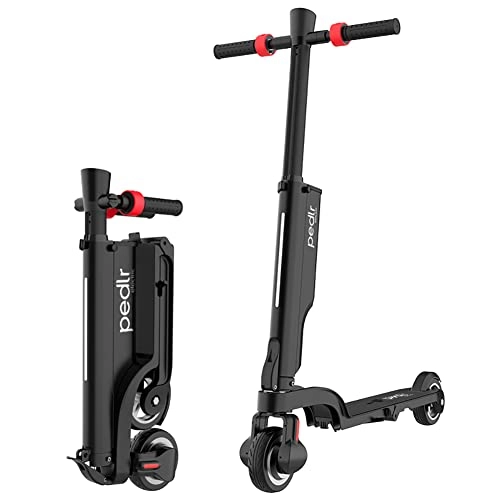 Electric Scooter : Pedlr Pro P6 Electric Scooter, Portable Folding Backpack E-Scooter with 250W for Adults, HI-FI Bluetooth Speaker, Max Speed 25km / h, 20km Max-Range, 25.2V / 6Ah Charging Detachable Battery.