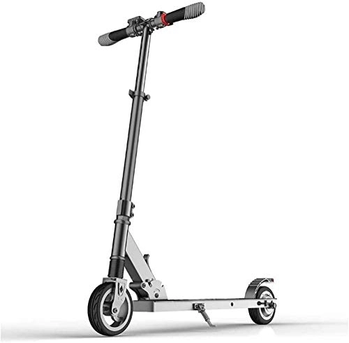 Electric Scooter : Portable Electric Scooter Adult Portable Foldable 200W LCD Display, 10-inch Shock-absorbing Off-road Tire Long-distance Electric Light 24 Km / H 29.4V 5.0Ah Lithium Ion Battery