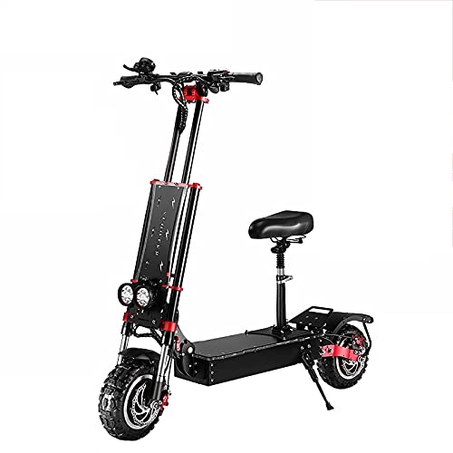 Electric Scooter : PTHZ Foldable Electric Scooter Adult, Portable Fast off Road Scooter 85 Km / h 5600w Dual Motor 11in Explosionproof Tire 60v 33 / 38 / 43ah Maximum Load 400 Kg Hydraulic Disc Brakes, 33AH60V