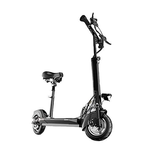 Electric Scooter : PTHZ Folding Mobility Scooter, Electric Scooter Powerful 500w Motor Smart, Lightweight Adult Electric Scooter with Dual Brake System, Folding Electric Scooter with 10" Solid Tires, 48V15A