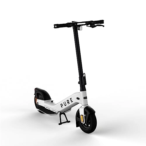 Electric Scooter : Pure Advance 2023 E-Scooter: Forward-Facing Riding Stance. 40KM (24.8mi) Range, 500W Motor, Slimline-Folding Adult Electric Scooter, 10" Tubeless Tyres and Indicators From Pure Electric Scooters