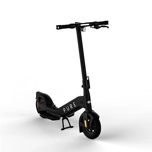 Electric Scooter : Pure Advance 2023 E-Scooter: Forward-Facing Riding Stance. 40KM (24.8mi) Range, 500W Motor, Slimline-Folding Adult Electric Scooter, 10'' Tubeless Tyres and Indicators From Scooters, Black