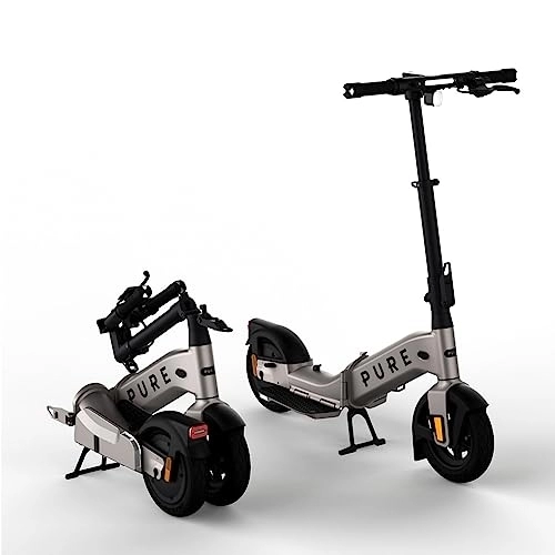 Electric Scooter : Pure Advance Flex 2023 Folding E-Scooter: Ultra Compact, Forward-Facing Riding Stance. 40KM (24.8mi) Range, 500W Motor, Adult E-Scooter, 10" Tubeless Tyres and Indicators From Pure Electric Scooters