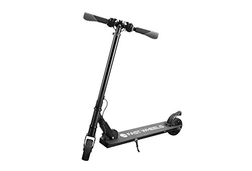 Electric Scooter : QUER ZAB0020 Fast Wheels Electric Scooter, 250 W, up to 100 kg, up to 23 km / h, Foldable, Height-Adjustable (930-1030 mm), with Foot Stand, Black