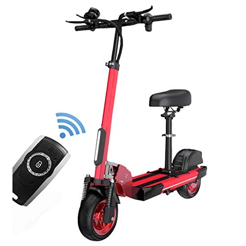 Electric Scooter : QW Electric Scooter Adult, Handle and Seat Height Adjustable, Powerful 500W Motor 10" tire, Easy Carry Design, Max Speed 55km / h, with LED Display, 3 Speed Modes, Commuter Street Push Scooter OH