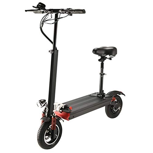 Electric Scooter : QW Electric Scooters Adult 500w, Foldable Long-Range Battery 55km, with LED Display, 36V / 18AH Battery Kick Scooters, with 10 Inch Air Filled Tire, Commuting Motorized Scooter, Supports 100KG Weight OH