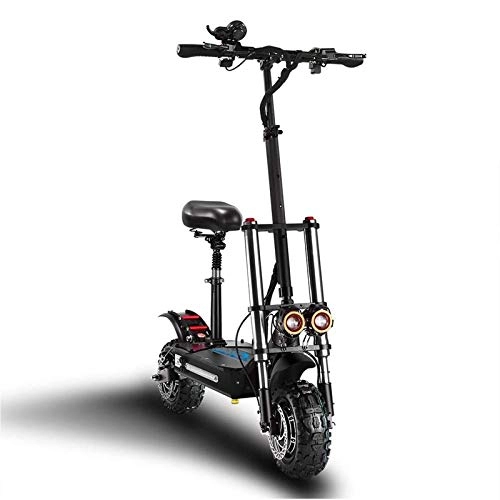 Electric Scooter : QWET 5600W Adult Electric Scooter, 400Kg Load-Bearing Off-Road Tires With Front Shock Absorber Eabs Electronic Brake, Maximum Speed 85Km Per Hour, Foldable, 100~120KM, A