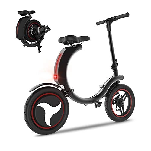 Electric Scooter : QWET Adult Portable Electric Scooter, 300W Motor Intelligent Anti-Theft Mechanical Disc Brake Wear-Resistant Inflatable Tire, Cylindrical Folding Battery Car, 25KM36V