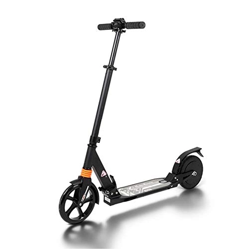 Electric Scooter : QWET Adult Power-Assisted Aluminum Alloy Scooter, Dual Shock Absorption, Strong Motor, Non-Slip Pu Tire, Children'S Electric Scooter, Foldable, Black