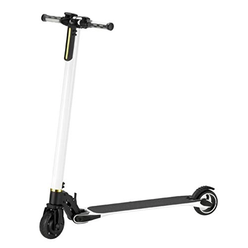 Electric Scooter : QWET Small Foldable Electric Scooter With A Maximum Speed Of 25Km / H And A Cruising Range Of 19~28Km. Two-Wheeled Electric Scooter Weighs Only 6.3Kg, White