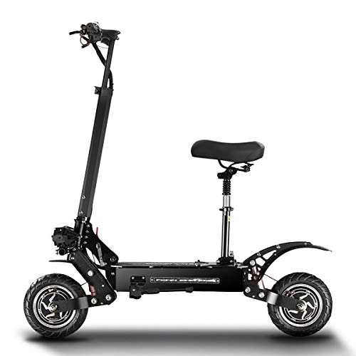 Electric Scooter : QXFJ 11-Inch Dual-Drive 5600W Electric Scooter, Maximum Speed 85km / H 11-Inch Tubeless Tire Hydraulic Shock Absorption Maximum Load 150KG 60V 18AH / 28AH / 33AH / 38AH Lithium Battery