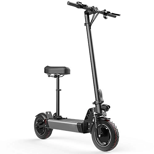 Electric Scooter : QXFJ Electric Scooter, Maximum Speed 30KM / H Maximum Load 120kg 4-6H Suitable For Short Trips Super Fast Charging 30 / 50km Endurance 10 Inch Pneumatic Tires Adult Folding Type