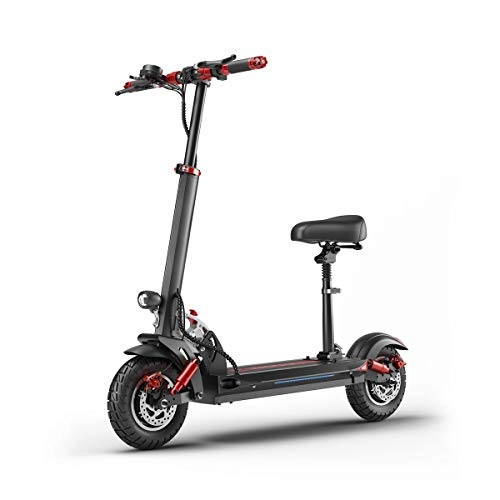 Electric Scooter : QXFJ Foldable Electric Scooter, Adult Transport Folding Portable Electric Scooter 10 Inch Thickened Widened Explosion-Proof Tire 2A Battery Maximum Load 150 KG With Seat