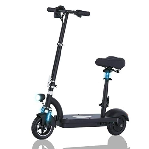 Electric Scooter : QXFJ Foldable Electric Scooter, Infinitely Variable Speed Maximum Load 120KG With Seat Suitable For Short Trips Maximum Endurance 40-80KM 500w High-Power Motor 48V Lithium Battery