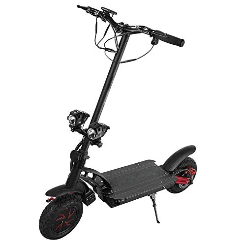 Electric Scooter : QXFJ Foldable Electric Scooter, Maximum Speed 55km / H Maximum Mileage 65km Suitable For Short Trips 10-Inch Vacuum Tires Maximum Load 120kg 17.5AH Battery Foldable