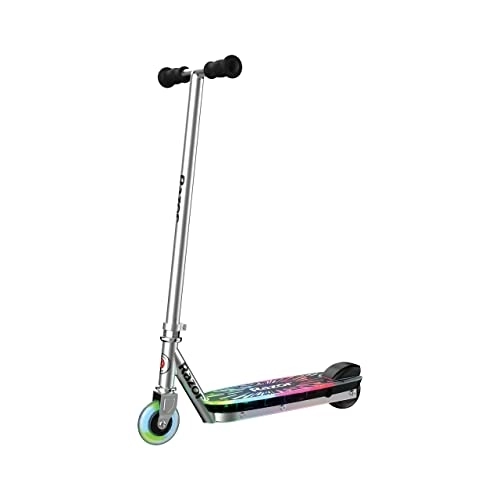 Electric Scooter : Razor Color Rave Light-Up Electric Scooter –Multi-Colored LED Light-Up Deck, Lightweight, Up to 7.5 MPH and Up to 30 Min Ride Time, Kick-Start Electric Scooter for Kids Ages 8 and Up