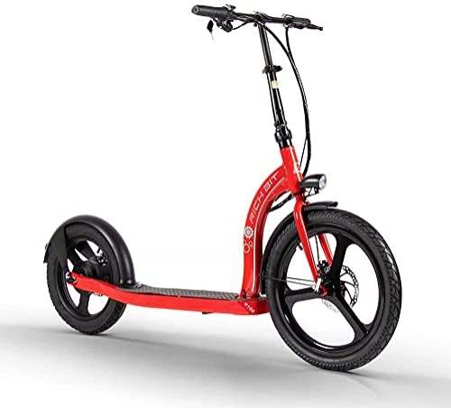 Electric Scooter : RICH BIT Electric Scooter, 36V 350W Brushless Motor Scooter, Front Tire 20" Rear Tire 16" Adult Electric Scooter (Red)