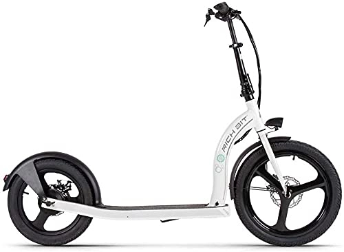 Electric Scooter : RICH BIT Electric Scooter, 36V 350W Brushless Motor Scooter, Front Tire 20" Rear Tire 16" Adult Electric Scooter (White)