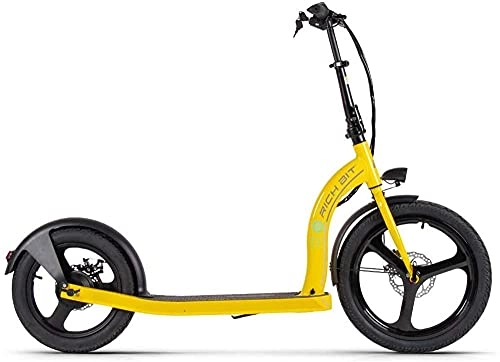 Electric Scooter : RICH BIT Electric Scooter, 36V 350W Brushless Motor Scooter, Front Tire 20" Rear Tire 16" Adult Electric Scooter (Yellow)